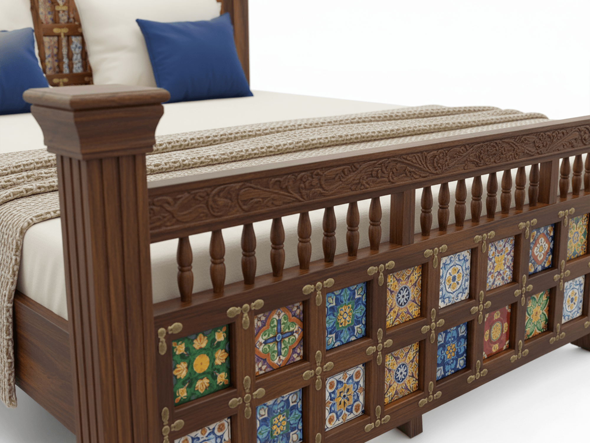 Heritage Tilewood Solid Wood Bed 5