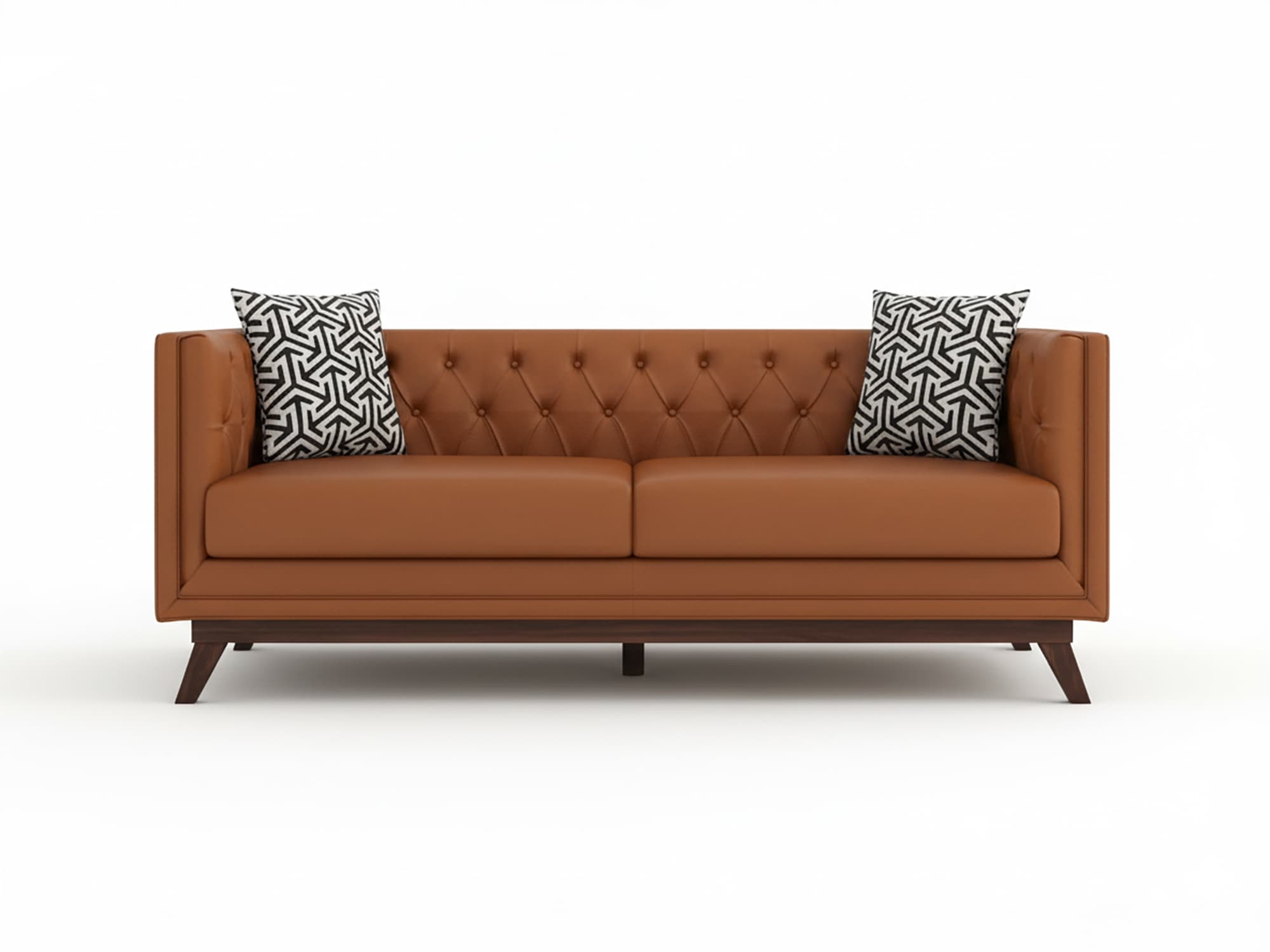 Modern Leatherette 3 Seater Sofa – Tan Brown 2