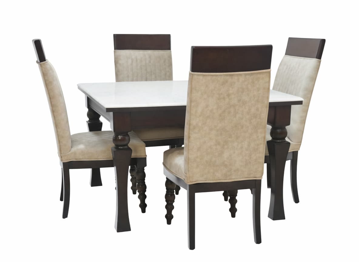 Elegant 4-Seater Marble Top Dining Set 3
