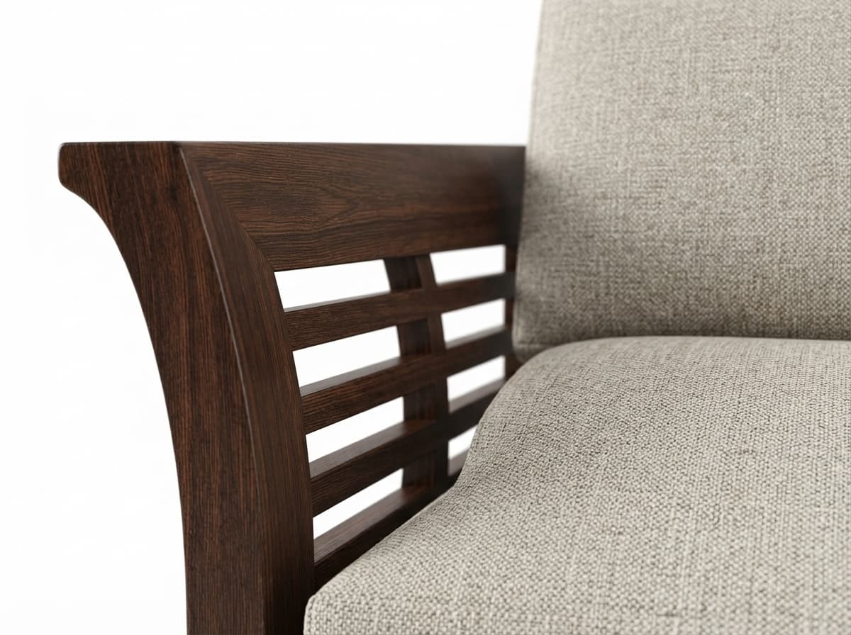 Modern Wooden Upholstered Lounge Armchair 4