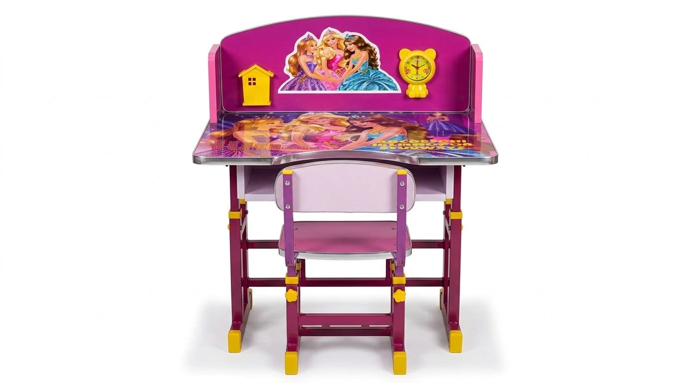 Kids Pink & Purple Study Table with Chair 2