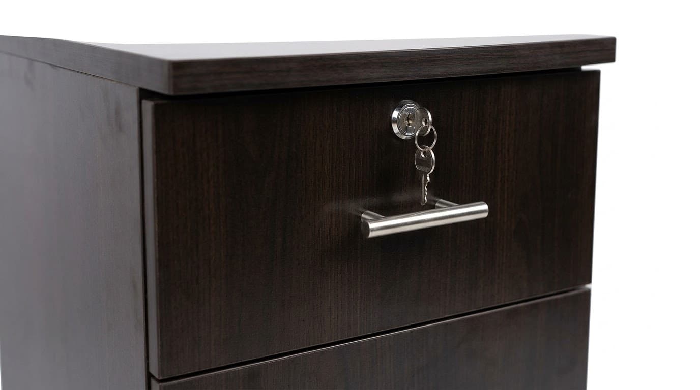 Dark Wood 2-Drawer Bedside Cabinet 5