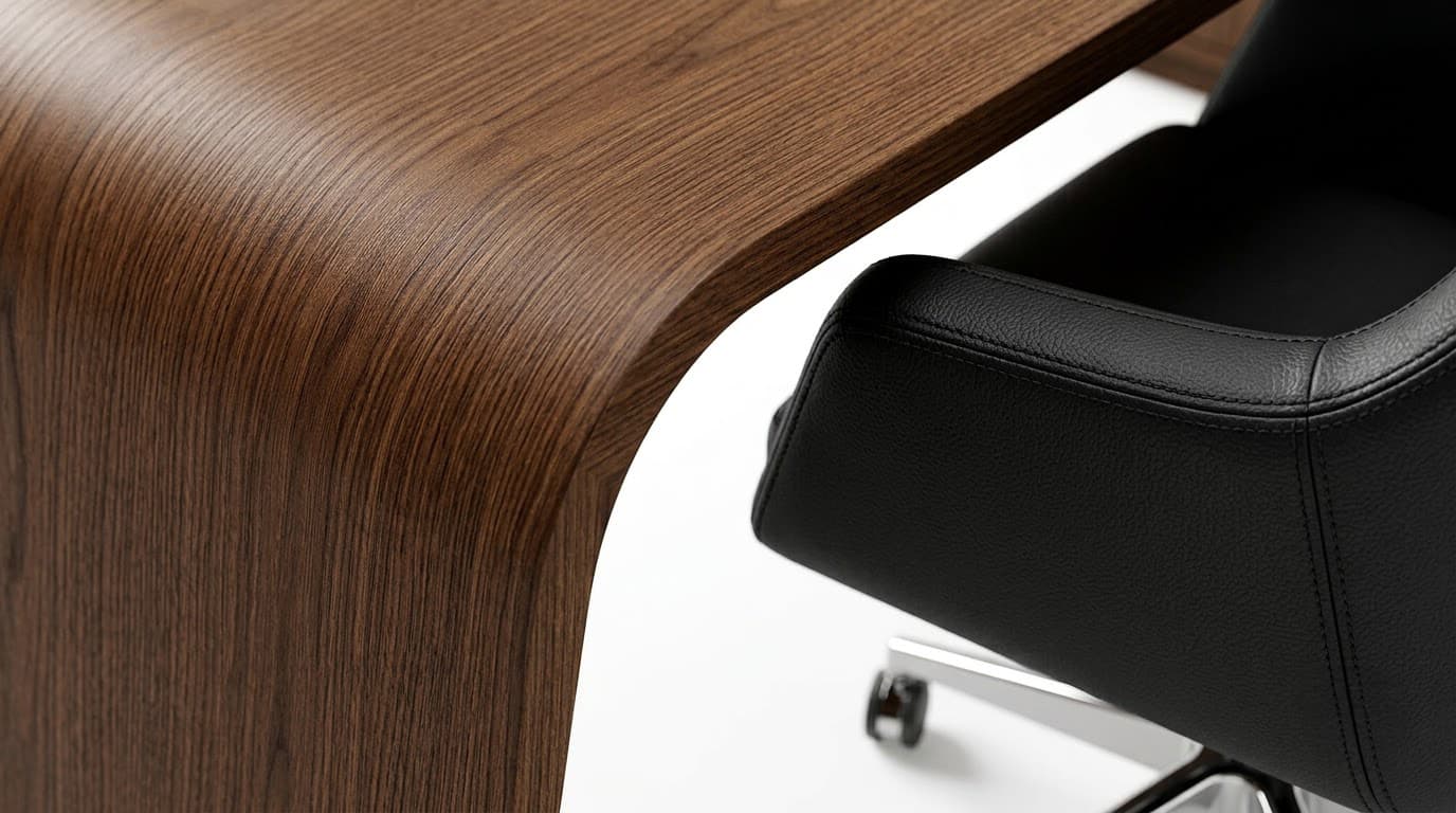 Modern Walnut Executive Office Desk 5