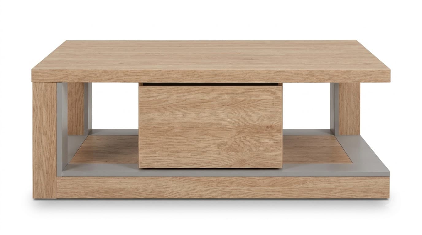 Modern Wooden Center Table with Storage 2