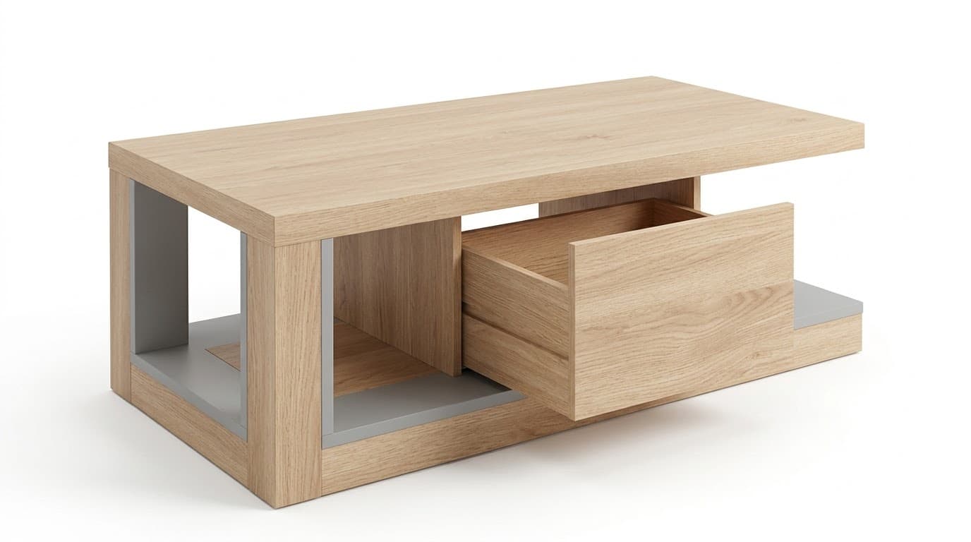Modern Wooden Center Table with Storage 3