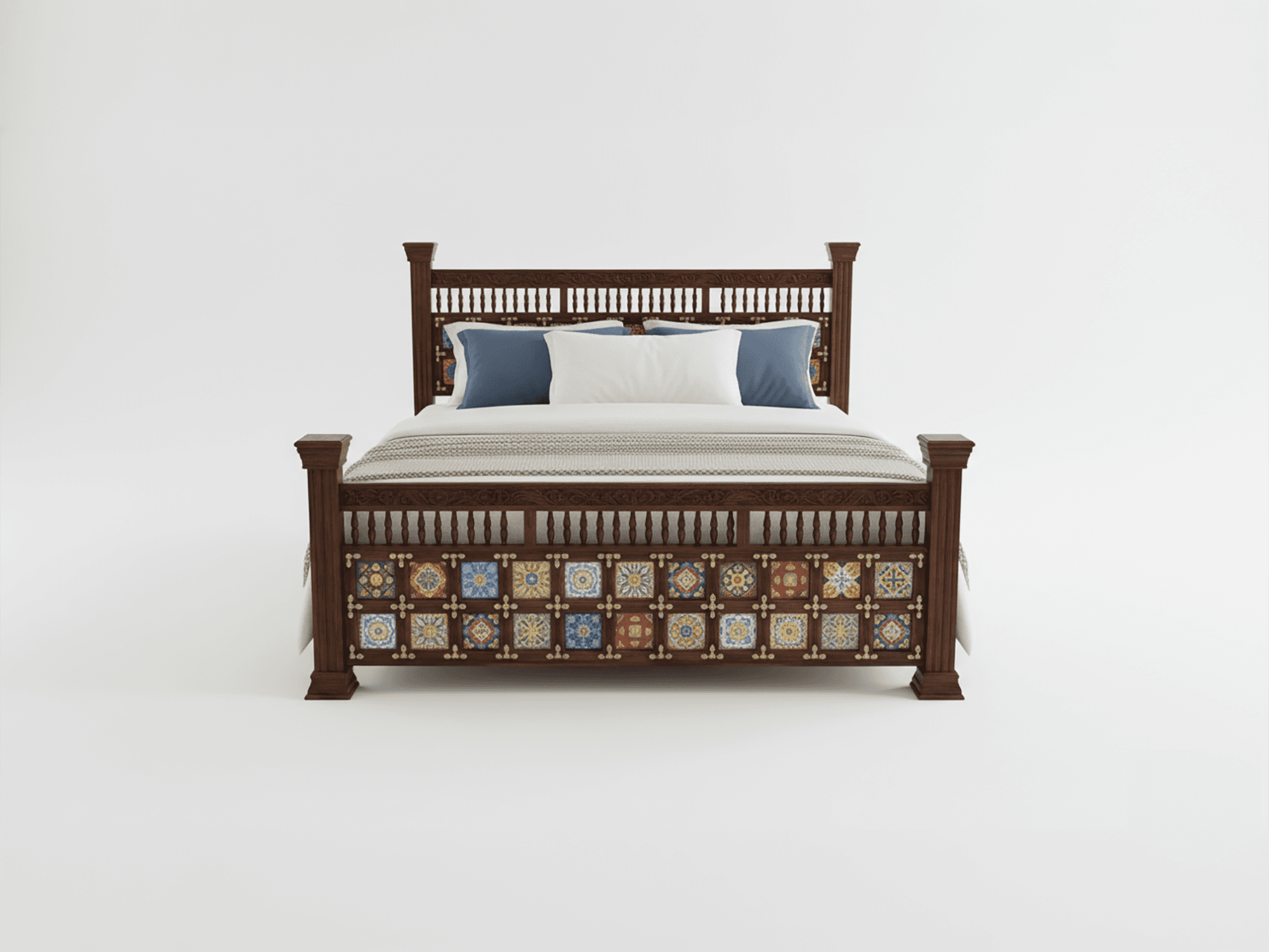Heritage Tilewood Solid Wood Bed 2