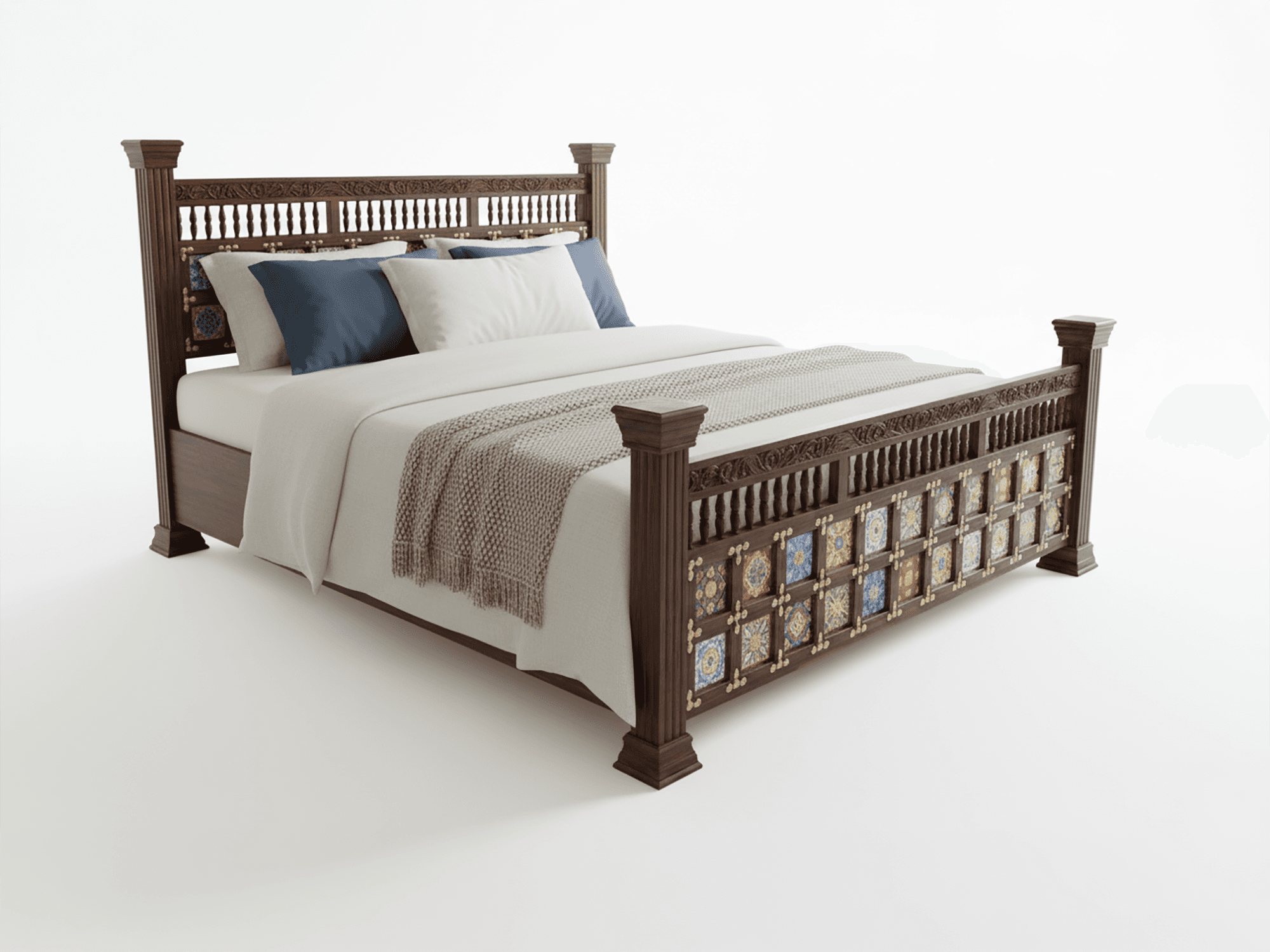 Heritage Tilewood Solid Wood Bed 3