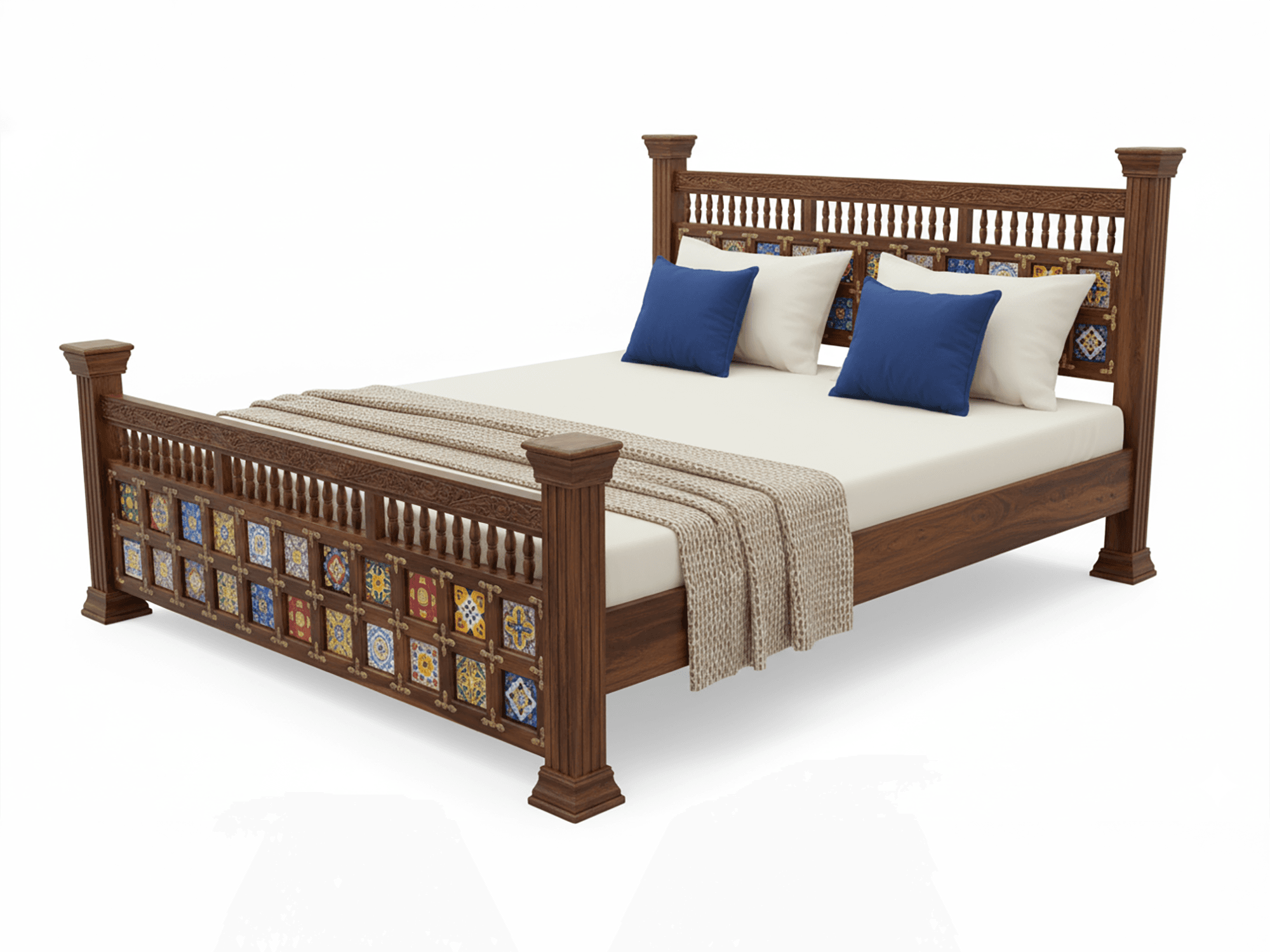 Heritage Tilewood Solid Wood Bed 4