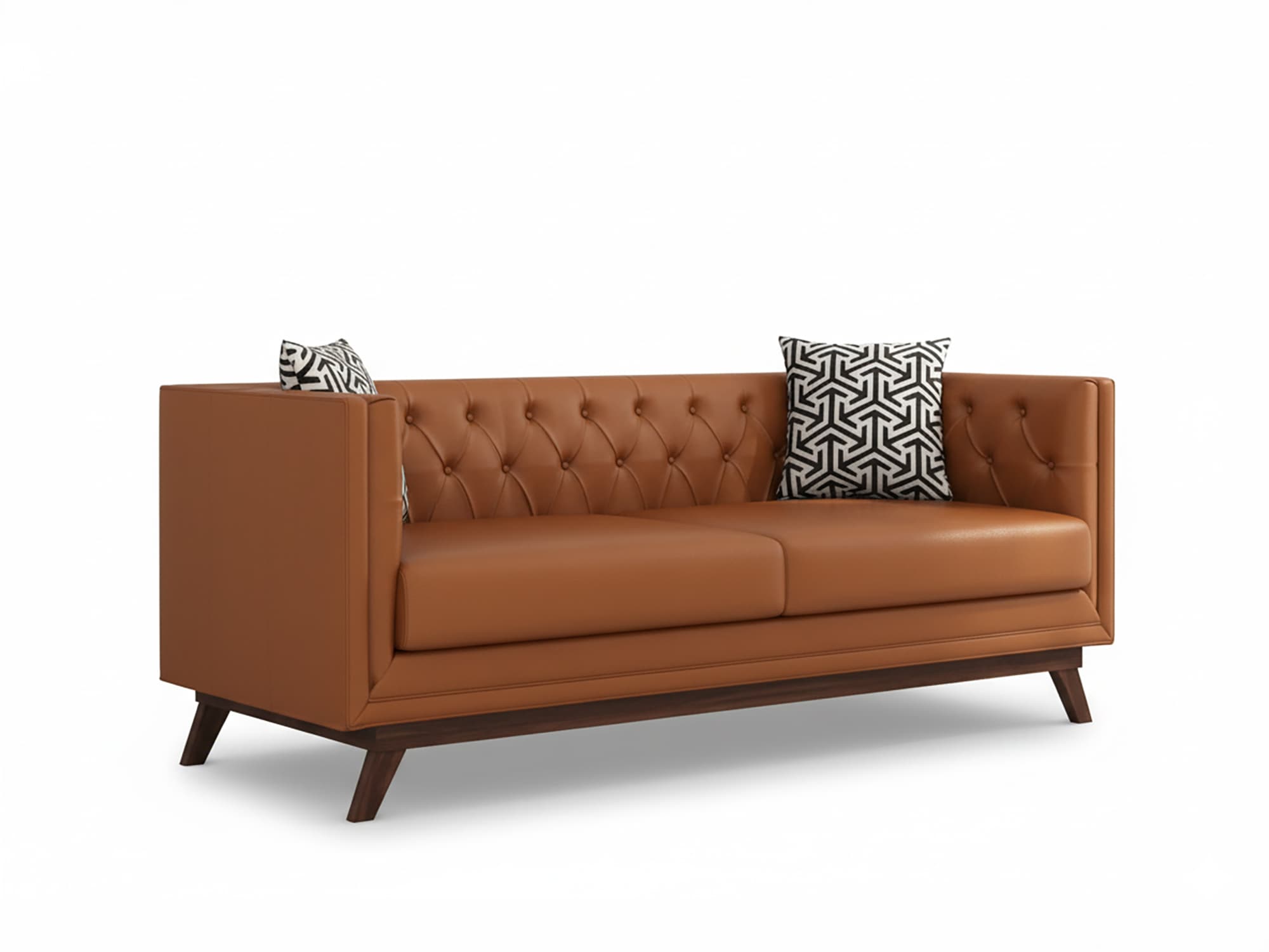 Modern Leatherette 3 Seater Sofa – Tan Brown 3