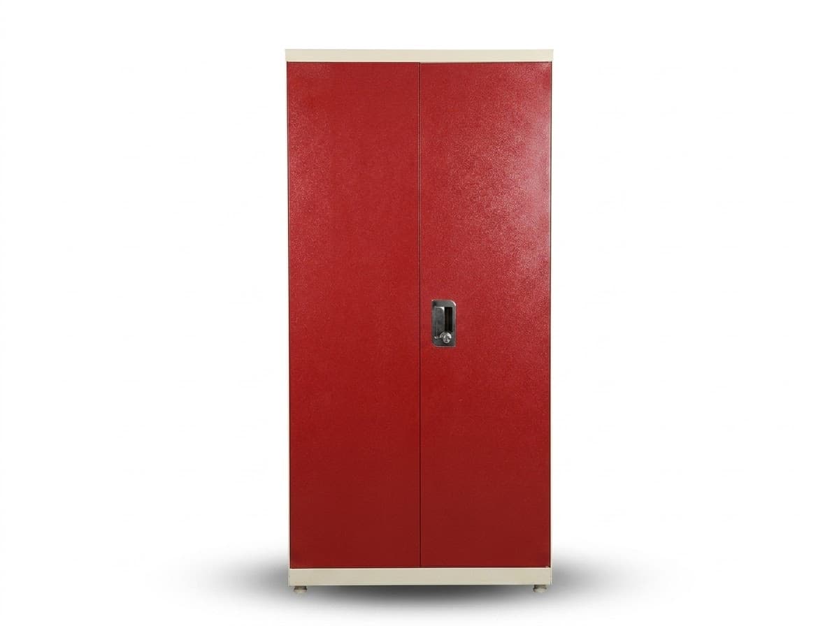 Modern 2-Door Wardrobe with Red & Cream Finish 2