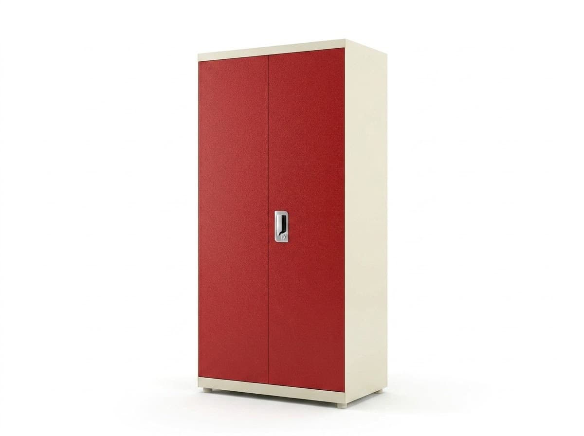 Modern 2-Door Wardrobe with Red & Cream Finish 3