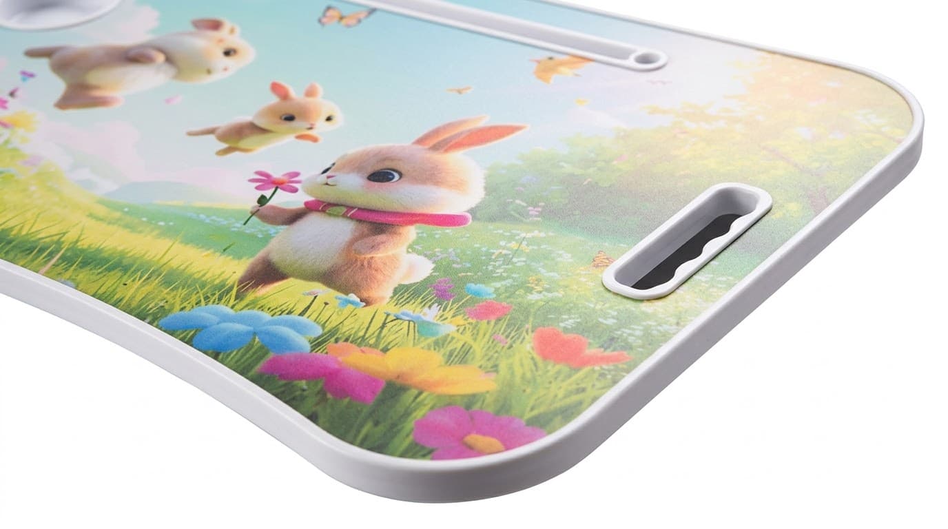 Kids Folding Activity Table with Colorful Bunny Print 5