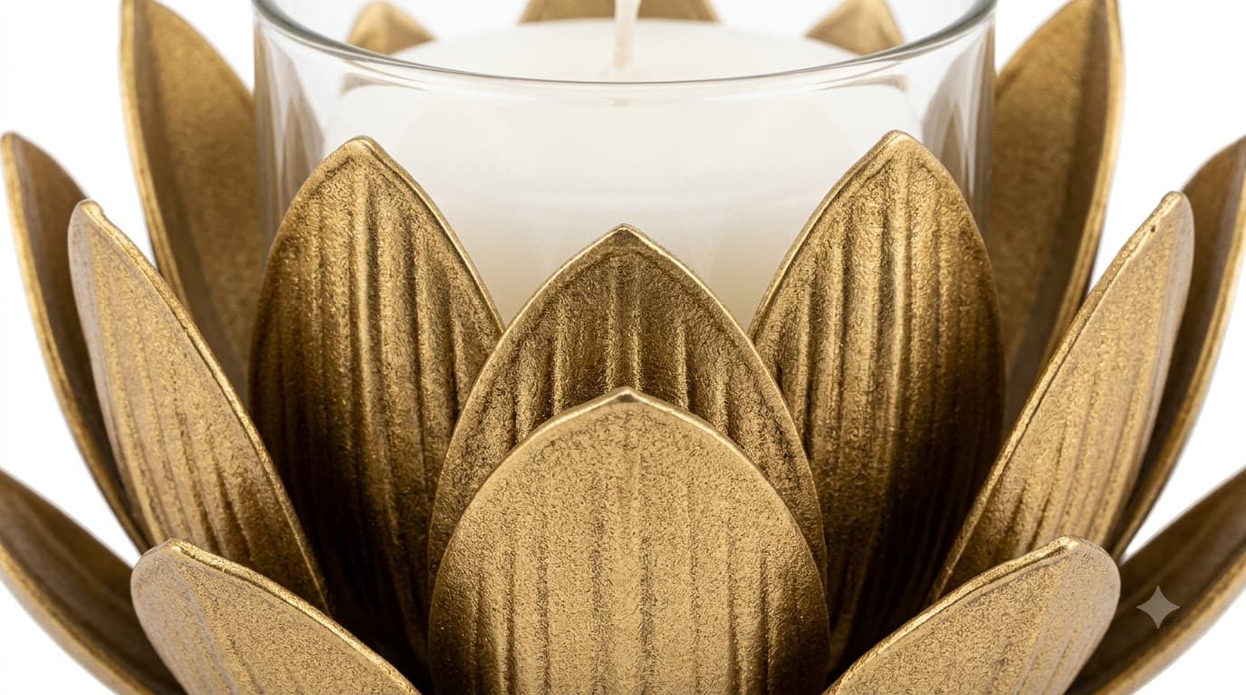 Gold Lotus Candle Holder 5