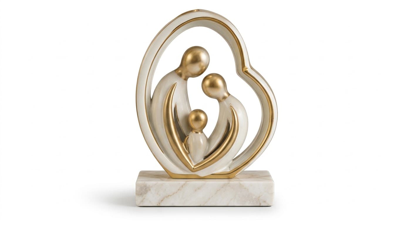 Gold & White Family Figurine Decor 3