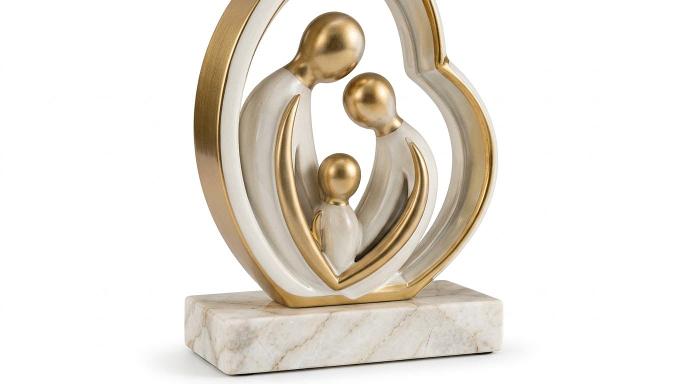 Gold & White Family Figurine Decor 4