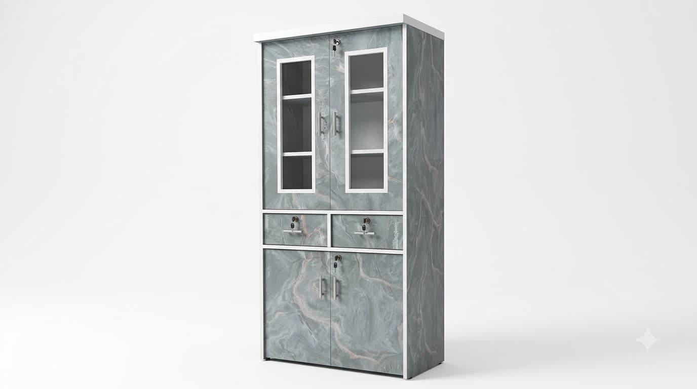 Modern Grey Marble Finish Wardrobe 4