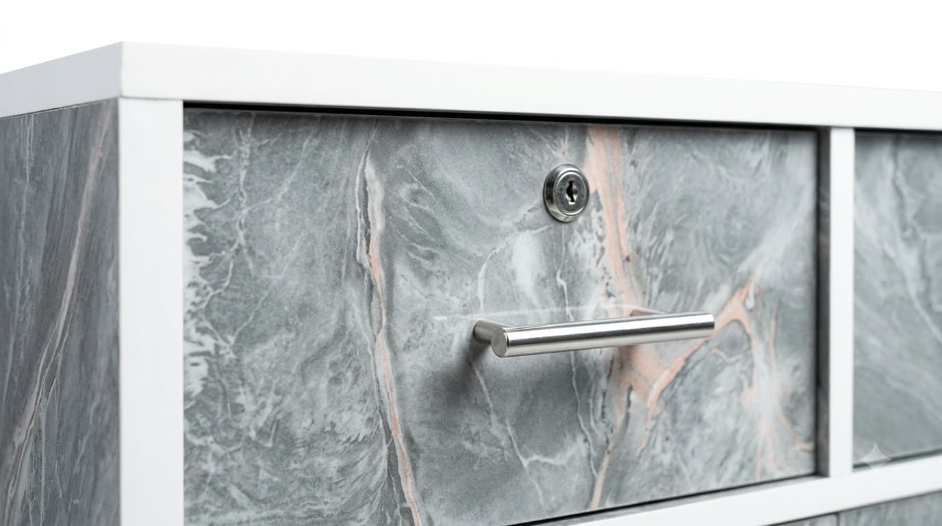 Modern Grey Marble Finish Wardrobe 5