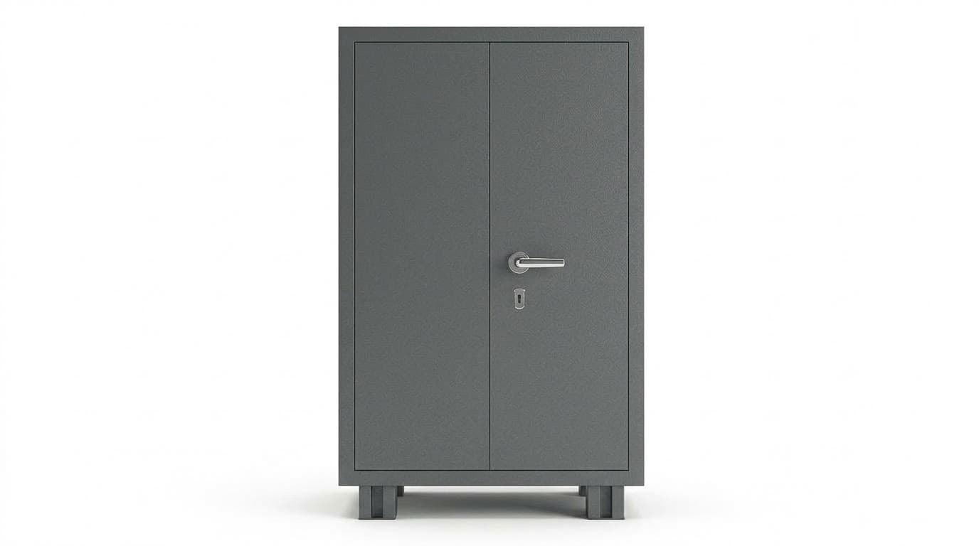 Grey Metal 2-Door Storage Cabinet 2