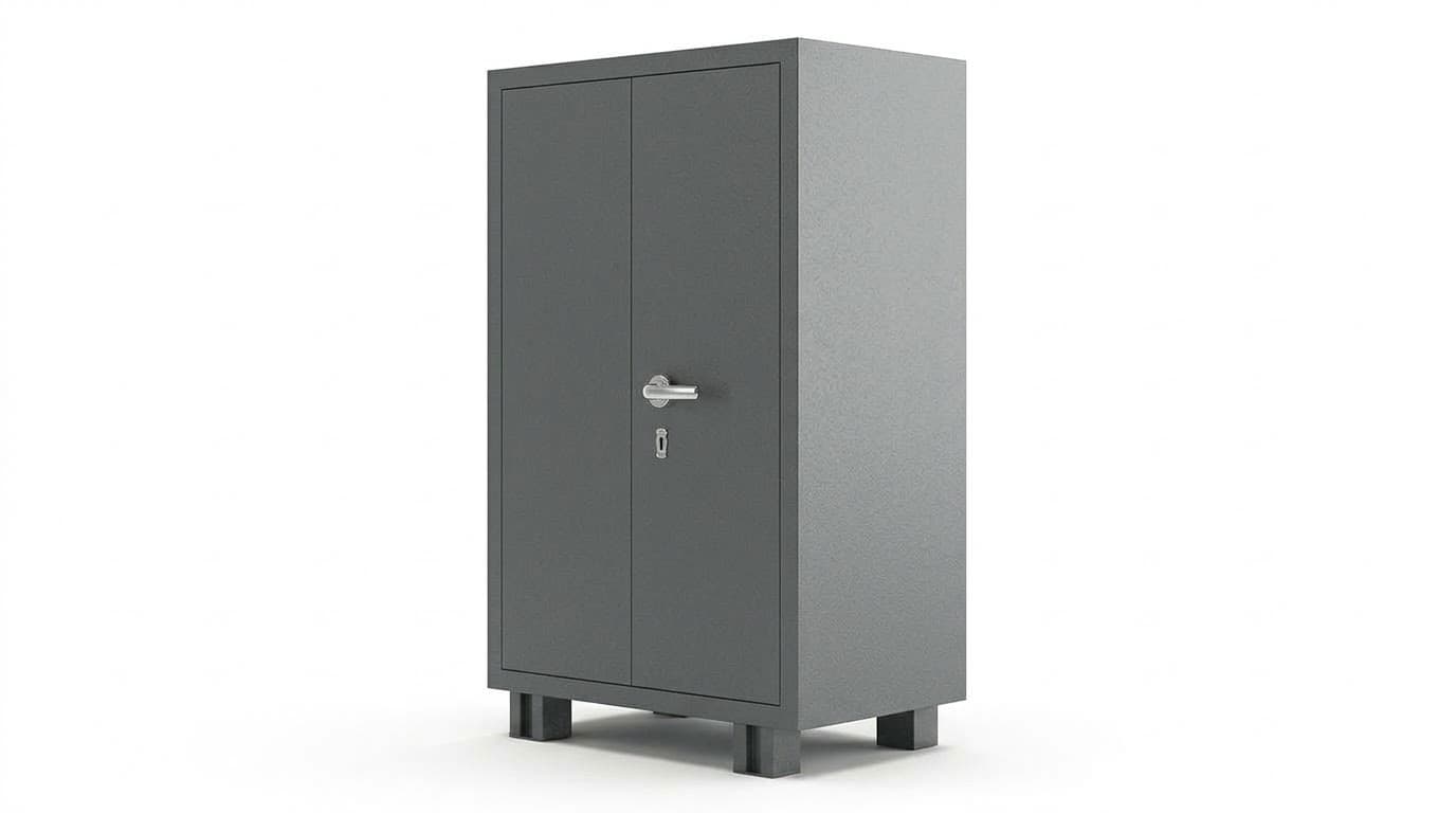 Grey Metal 2-Door Storage Cabinet 3