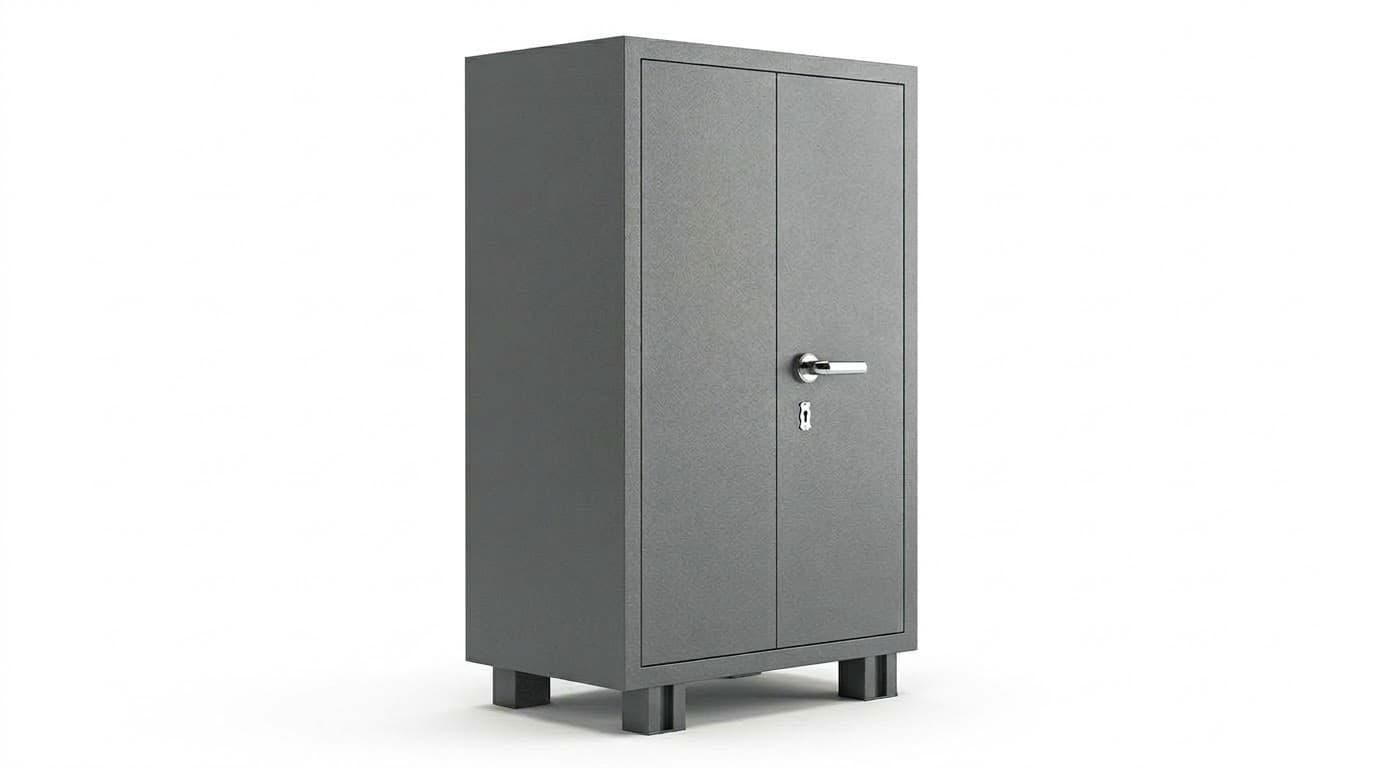 Grey Metal 2-Door Storage Cabinet 4