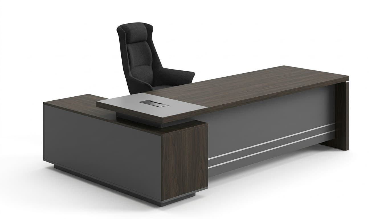 Modern Executive L-Shaped Office Desk 4