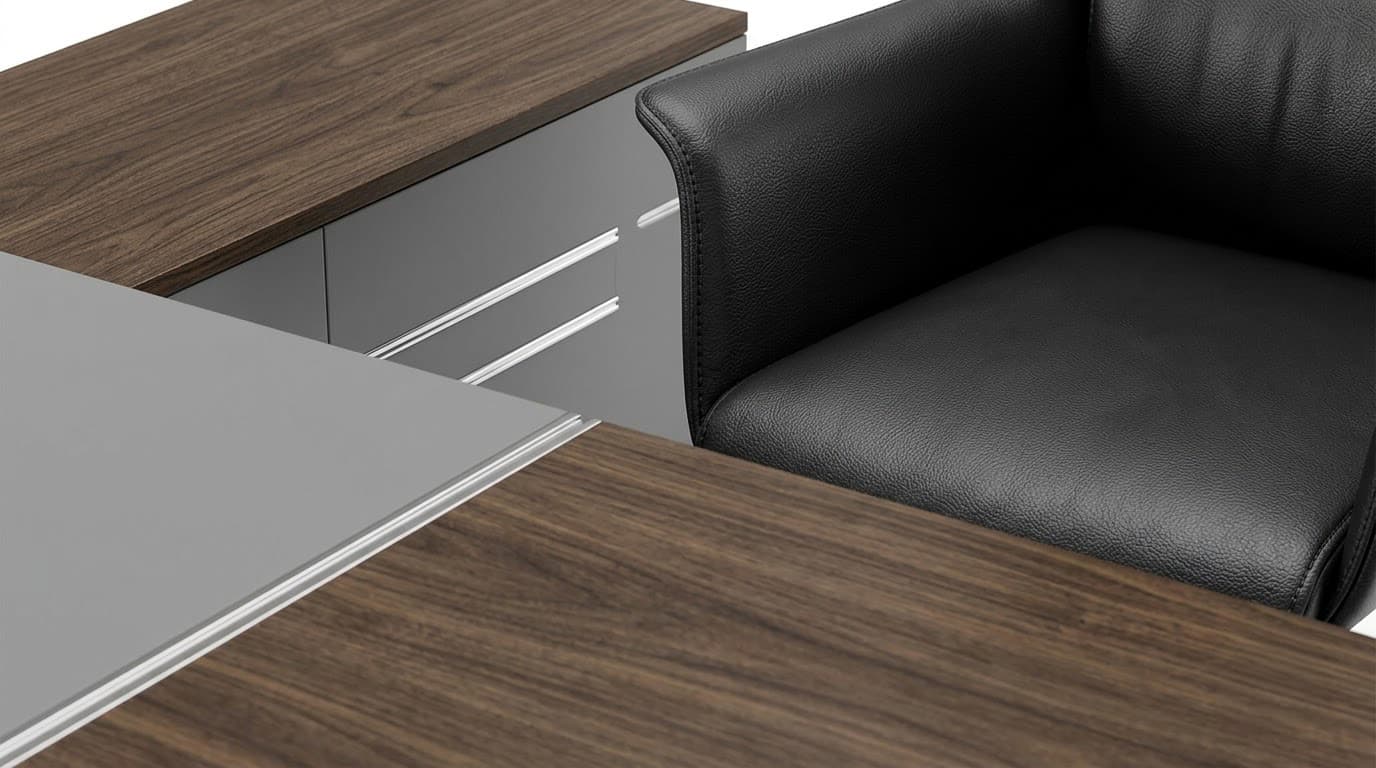 Modern Executive L-Shaped Office Desk 5