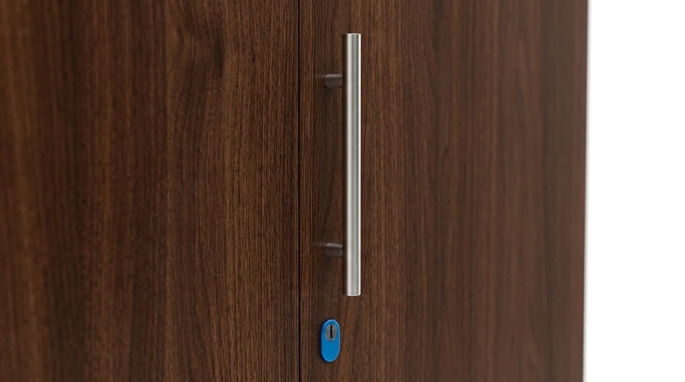 Modern Wooden 2-Door Wardrobe with Mirror 4